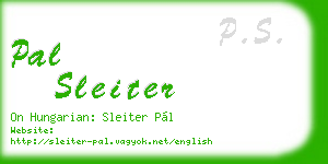 pal sleiter business card